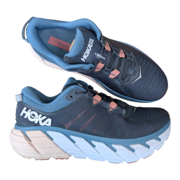 HOKA ONE ONE Gaviota 3 Ombre Blue Rosette Pink Stability Sneaker Womens 11B - Picture 1 of 11
